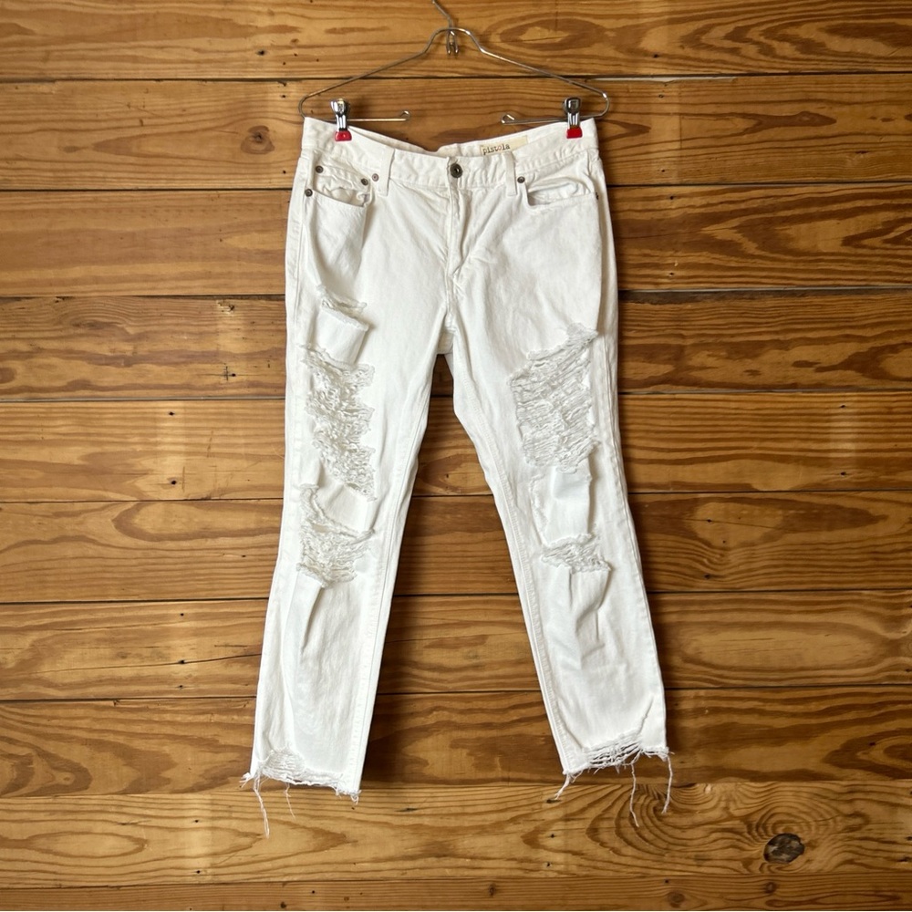Pistola White Distressed Ankle Jeans